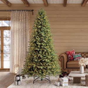 9ft ( 2.7m ) Pre-Lit Aspen Artificial Christmas Tree With 2,700 Colour-Changing Radiant Micro Twinkle LED Lights