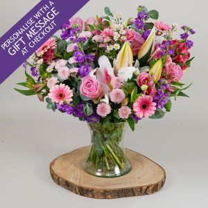 50 Stem Pink Radiance Flower Bouquet with Greetings Card