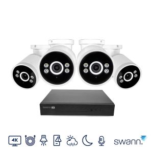 Swann 4K NVR 8 x Channel / 4 x NHD-ADVANXB Bullet Cameras with 1TB HDD SWNVK-8ADVANX4B-EU