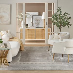 Glitz Silver Border Rug in 3 Sizes