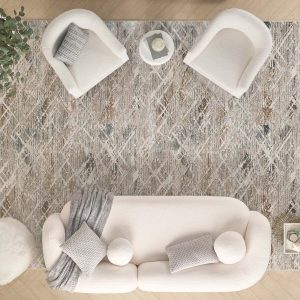 Glitz Grey Abstract Area Rug in 3 Sizes