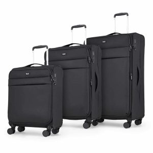 Rock Harper 3 Piece Softside Luggage Set In 4 Colours