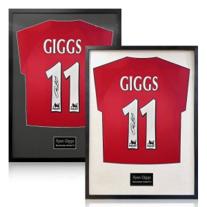 Ryan Giggs Signed Framed Manchester United Football Shirt in 2 Options: White or Black Mount