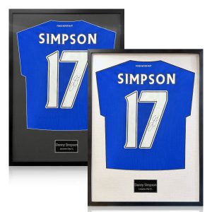 Danny Simpson Signed Framed Leicester City Football Shirt in 2 Options: White or Black Mount