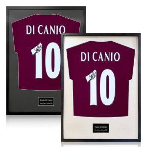 Paolo Di Canio Signed Framed WHU Football Shirt in 2 Options: White or Black Mount