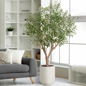 Artificial 8ft Olive Tree in Planter