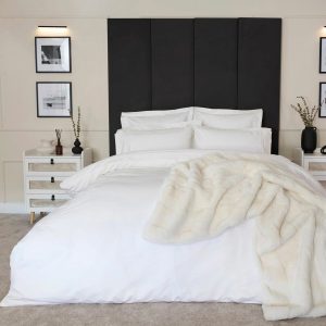 Belledorm 1200 Thread Count Cotton White Duvet Cover, in 3 Sizes