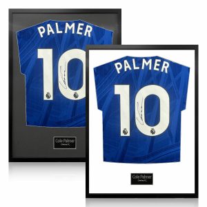Cole Palmer Signed Framed Chelsea Football Shirt in 2 Options: White or Black Mount