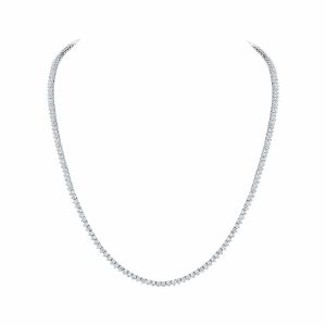 10.00ctw Round Brilliant Cut Diamond Tennis Necklace, 14ct White Gold