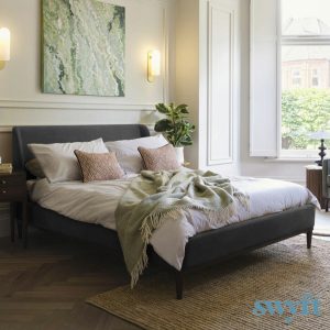 Swyft Bed 02 Charcoal Grey Velvet Bed Frame in 3 Sizes