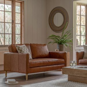 Gallery Osborne Brown Leather 2 Seater Sofa