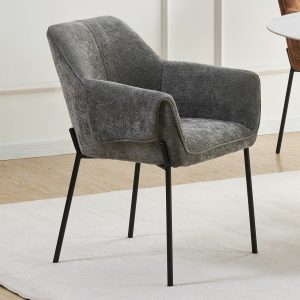 Manila Grey Fabric Dining Chair, 2 Pack