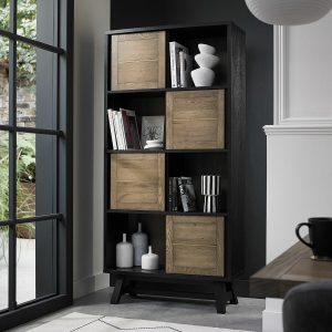 Bentley Designs Camden Weathered Oak & Peppercorn Display Cabinet