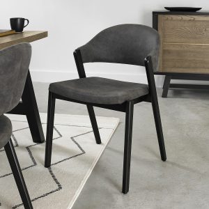 Bentley Designs Camden Peppercorn Grey Fabric Dining Chair, 2 Pack