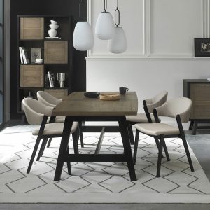 Bentley Designs Camden Weathered Oak & Peppercorn Extending Dining Table, Seats 4-6