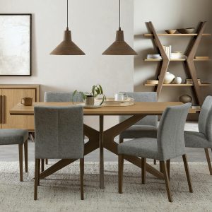 Bentley Designs Kristen Light Oak Dining Table, Seats 6