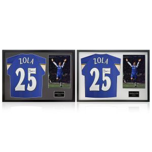 Gianfranco Zola Signed Framed Chelsea Football Shirt & 1 Photo in 2 Options: White or Black Mount