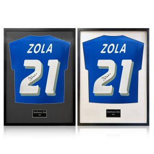 Gianfranco Zola Signed Framed Italy Football Shirt in 2 Options: White or Black Mount