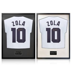 Gianfranco Zola Signed Framed Parma Calcio Football Shirt in 2 Options: White or Black Mount