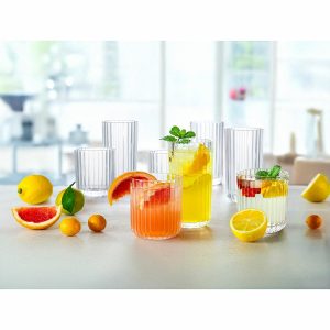King Crystal Lotus Drinkware Set, 16 Piece