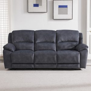 Belagio Blue Fabric Power Recliner 3 Seater Sofa