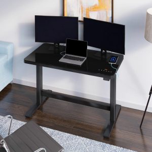 Tresanti Geller Power Adjustable Height Tech Desk, Black