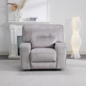 Excalibur Grey Fabric Power Recliner Armchair