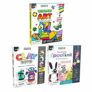 Kits for Kids in 3 Options: Window Art, Yarn Animals or Clay Bots