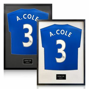 Ashley Cole Signed Framed Chelsea Champions League Football Shirt in 2 Options: White or Black