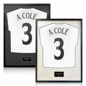 Ashley Cole Signed Framed England Football Shirt in 2 Options: White or Black