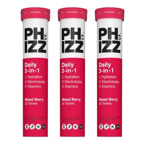Phizz Mixed Berry Electrolytes, 3 x 20 Tablets