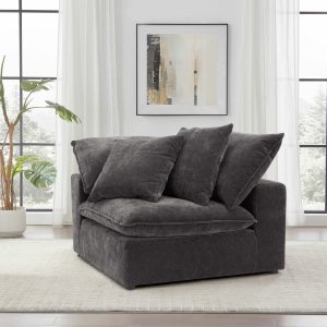 Aiden & Ivy Sereen Dark Grey Fabric Corner Chair