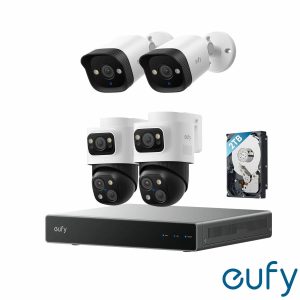 Eufy S4 NVR Security System with 2 x POE Cam S4 Bullet-PTZ Cam & 2 x POE Cam E40 Bullet Cam