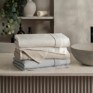 Welhome 100% Cotton Waffle Bath Towel, in 3 Colours