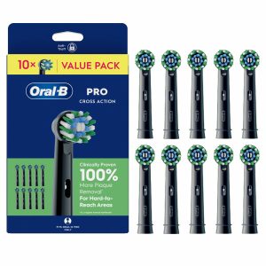 Oral-B Cross Action Brush Heads 10 Pack in Black