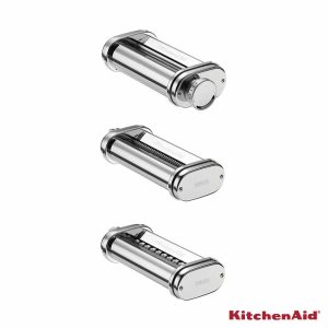 KitchenAid 5KSMPRA Paster Cutters & Roller 3 Piece Set in Silver