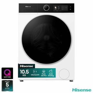 Hisense KitchenFit 5i Series WF5I1045BWQ, 10.5kg Washing Machine, A Rated in White