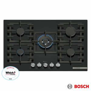 Bosch Series 6 PPQ7A6I40, Tempered Glass 75cm Gas Hob in Black