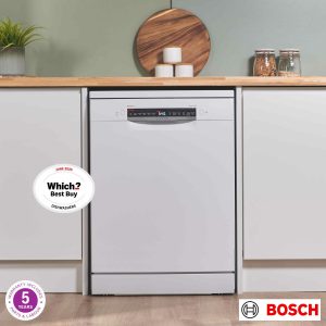 Bosch SMS6ZCW10G Series 6, 14 Place Setting, Freestanding Dishwasher, B Rated in White