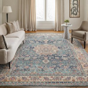 Concept Looms Vintage Kashan Blue Rug, in 3 Sizes