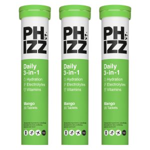 Phizz Mango Electrolytes, 3 x 20 Tablets