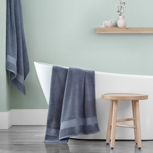 Grandeur 100% Cotton Blue Bath Sheets, 2 Pack