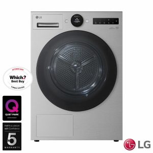 LG Series 7 AI Dry RHX7009TSB 9kg Heat Pump Tumble Dryer, A+++ Rated in Silver