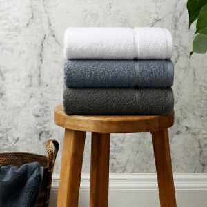 Panda Bamboo & Cotton Hand Towels, 2 Pack, in 3 Colours