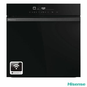 Hisense Hi6 BlackLine HO66FAPizzaChef Electric Pyrolytic Smart Oven, A+ Rated in Black