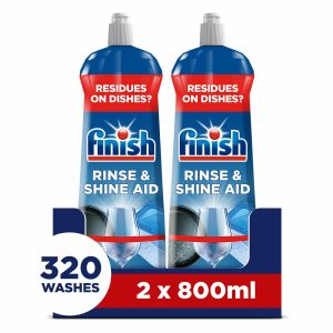 Finish Dishwasher Fresh Rinse And Shine Aid, 2 x 800ml