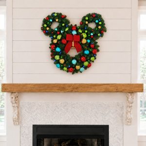 30 Inch Pre-Lit Mickey Figural Christmas Wreath