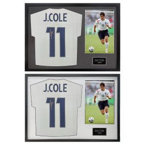 Joe Cole Signed Framed England Football Shirt including 1 Photo in 2 Options: White or Black