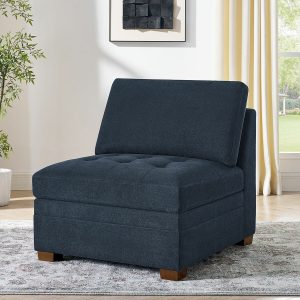 Thomasville Tisdale Blue Fabric Armless Chair