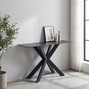 Indus Valley Arden Black Ceramic Console Table